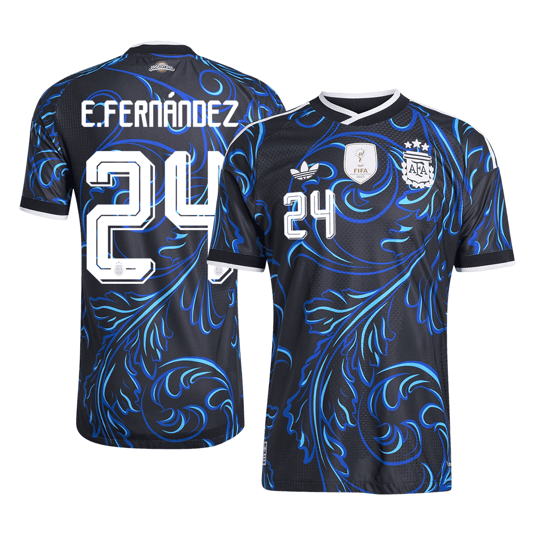E. FERNANDEZ #24 Argentinië Spelersversie uitshirt WK Voetbal 2026 - slim fit
