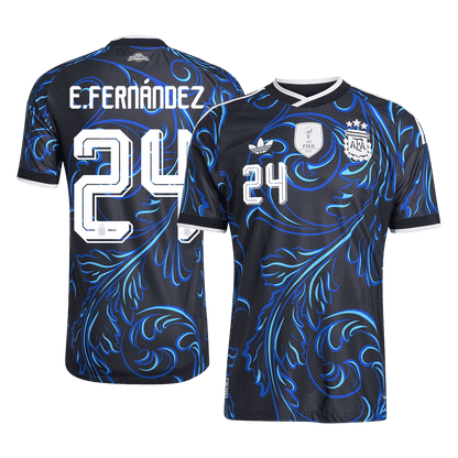 E. FERNANDEZ #24 Argentinië Spelersversie uitshirt WK Voetbal 2026 - slim fit
