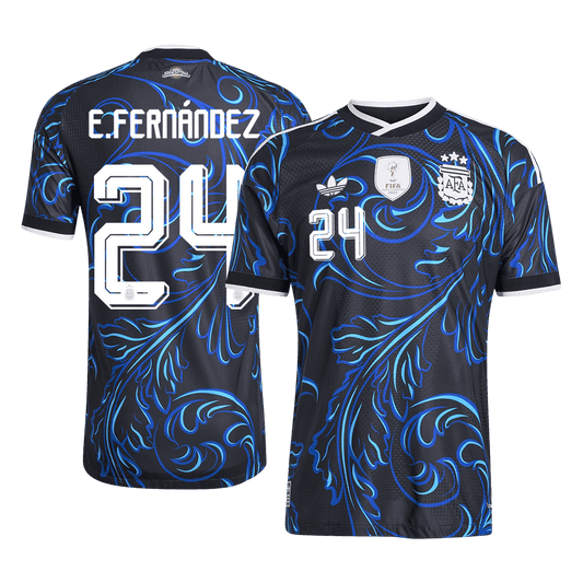 E. FERNANDEZ #24 Argentinië Spelersversie uitshirt WK Voetbal 2026 - slim fit