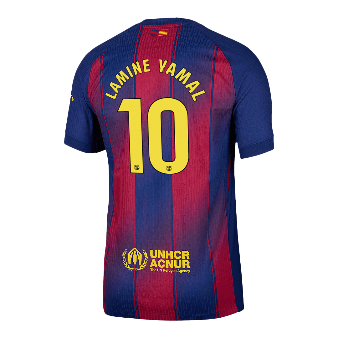 LAMINE YAMAL #10 Barcelona Thuis Spelersversie Voetbalshirt 2025/26 - Slim Fit - extra