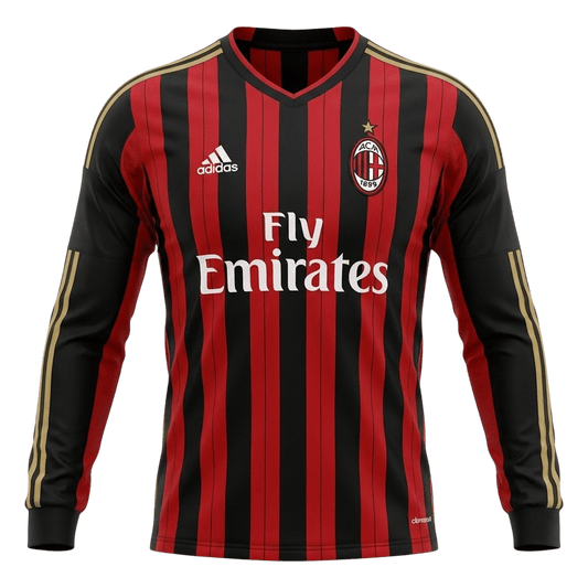 Retro AC Milan Thuis Lange Mouwen Voetbalshirt 2013/14 2025/26