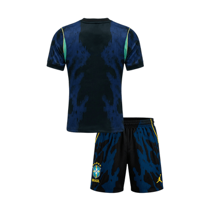 Kinder Brazilië Uit Tenue WK Voetbal 2026 - achterkant