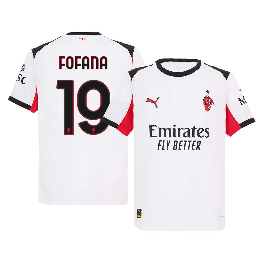FOFANA #19 AC Milan Uit Spelersversie Voetbalshirt 2025/26 - Slim Fit