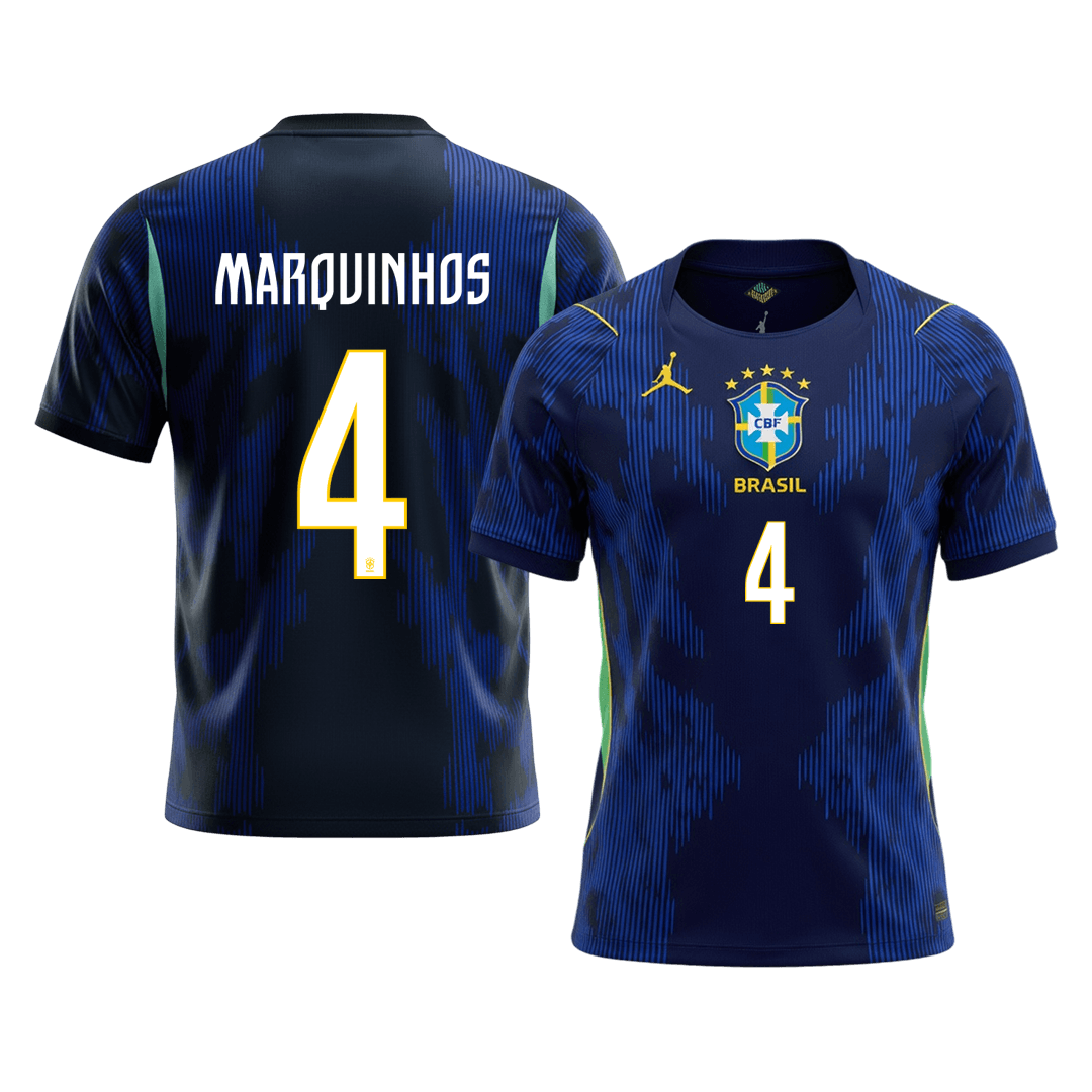 MARQUINHOS #4 Heren Brazilië uitshirt WK Voetbal 2026