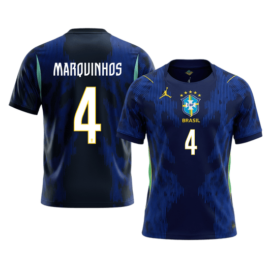 MARQUINHOS #4 Heren Brazilië uitshirt WK Voetbal 2026