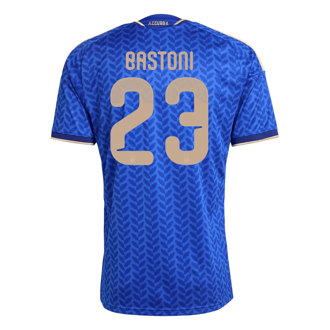 BASTONI #23 Heren Italië Thuis Voetbalshirt WK Voetbal 2026 - achterkant