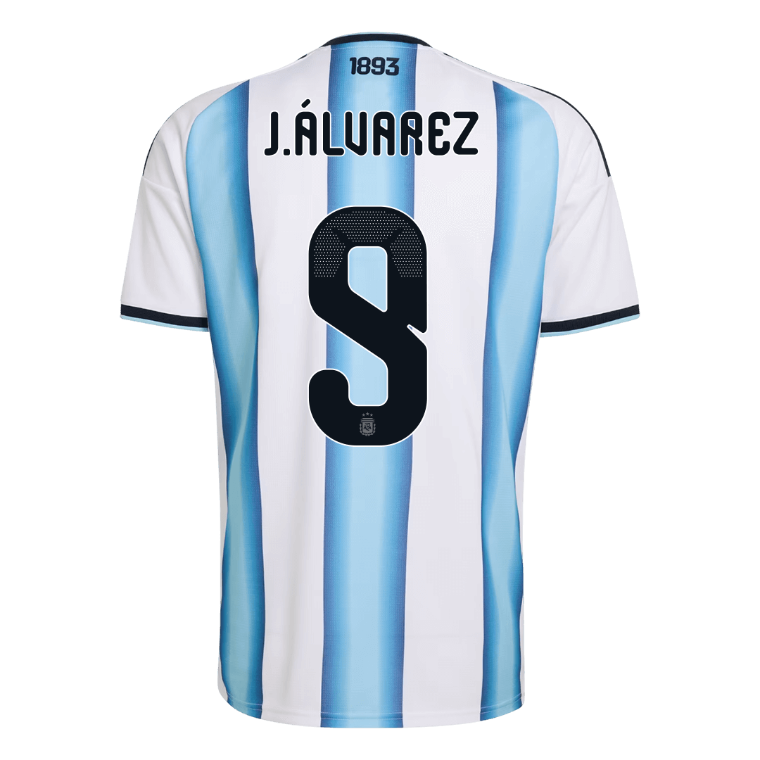 J.ÁLVAREZ #9 Heren Argentinië Thuis Voetbalshirt WK Voetbal 2026 - achterkant