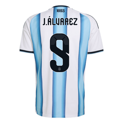 J.ÁLVAREZ #9 Heren Argentinië Thuis Voetbalshirt WK Voetbal 2026 - achterkant