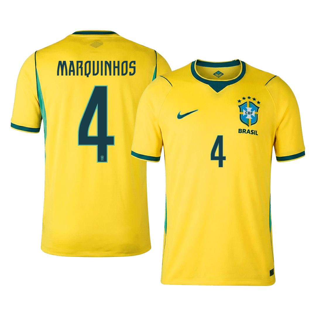 MARQUINHOS #4 Heren Brazilië thuisshirt WK Voetbal 2026