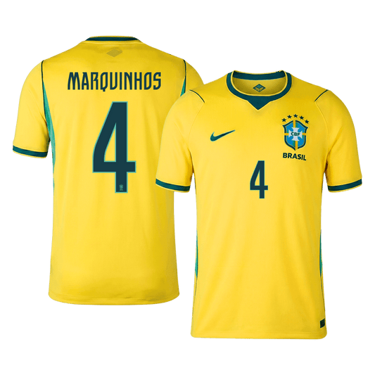 MARQUINHOS #4 Heren Brazilië thuisshirt WK Voetbal 2026