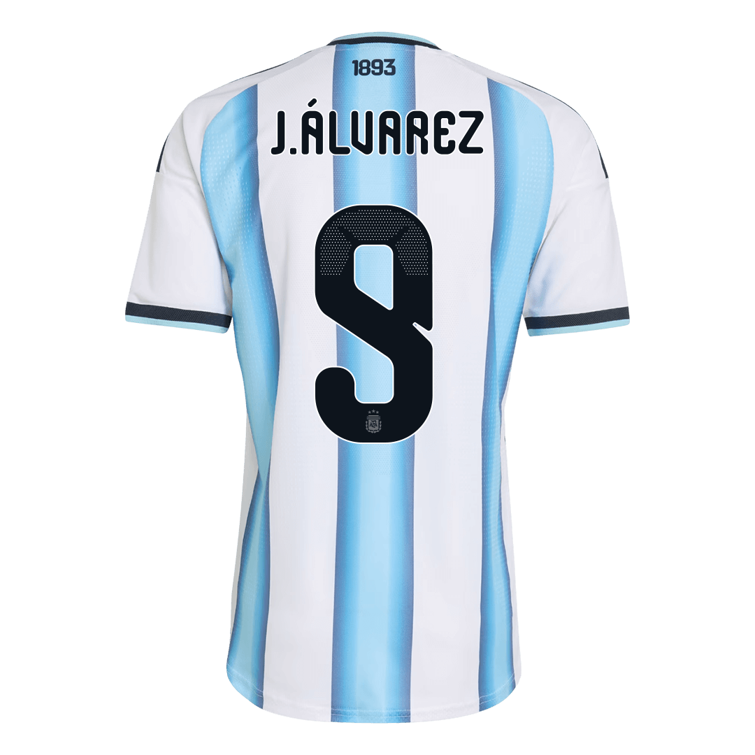 J.ÁLVAREZ #9 Argentinië Thuis Spelersversie Voetbalshirt WK Voetbal 2026 - Slim Fit - achterkant