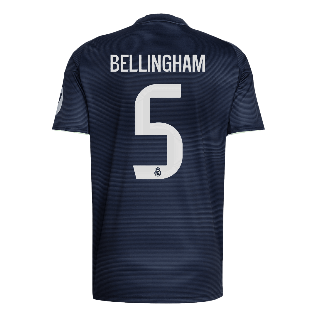 BELLINGHAM #5 Heren Real Madrid Uit Voetbalshirt 2025/26 - close-up