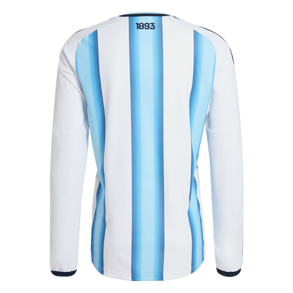 Argentinië Thuis Spelersversie Lange Mouwen Voetbalshirt 2026 - Slim Fit - achterkant