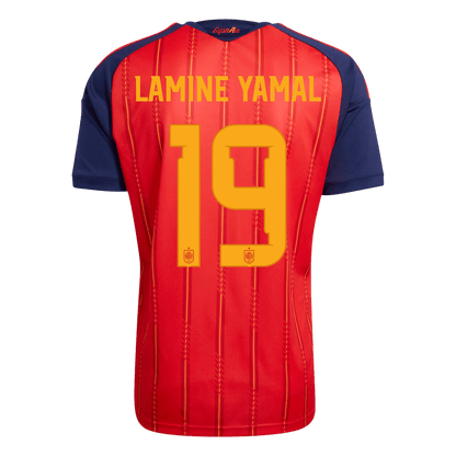 LAMINE YAMAL #19 Heren Spanje Thuis Voetbalshirt WK Voetbal 2026 [PREMIUM] - achterkant