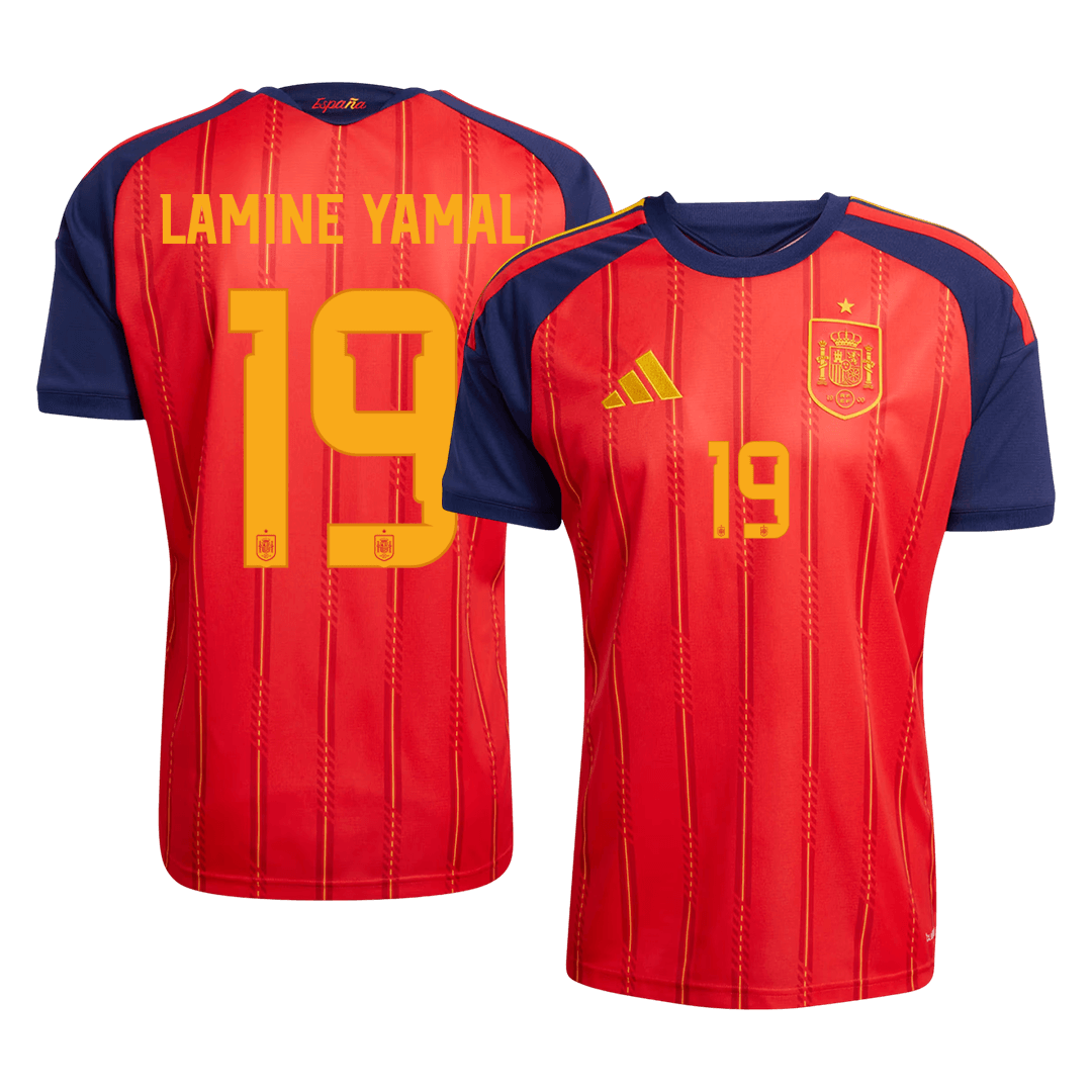 LAMINE YAMAL #19 Heren Spanje Thuis Voetbalshirt WK Voetbal 2026 [PREMIUM] - voorkant