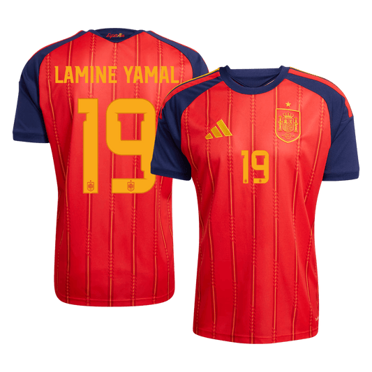 LAMINE YAMAL #19 Heren Spanje Thuis Voetbalshirt WK Voetbal 2026 [PREMIUM] - voorkant