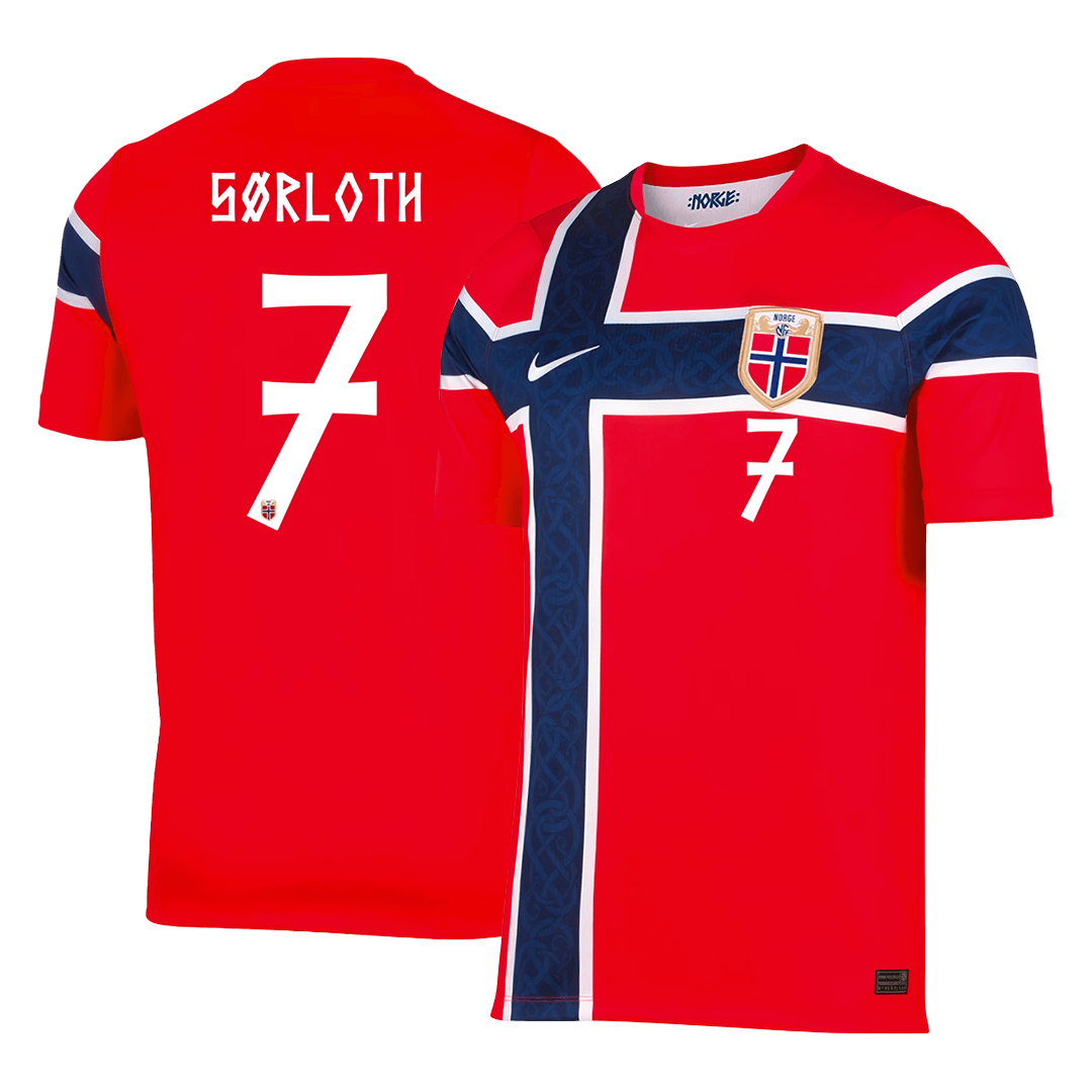 SØRLOTH #7 Heren Noorwegen Thuis Voetbalshirt WK Voetbal 2026 - achterkant