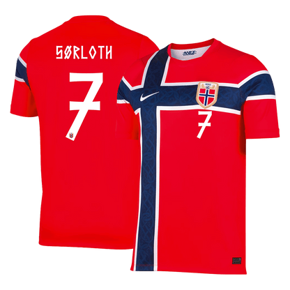 SØRLOTH #7 Heren Noorwegen Thuis Voetbalshirt WK Voetbal 2026 - achterkant