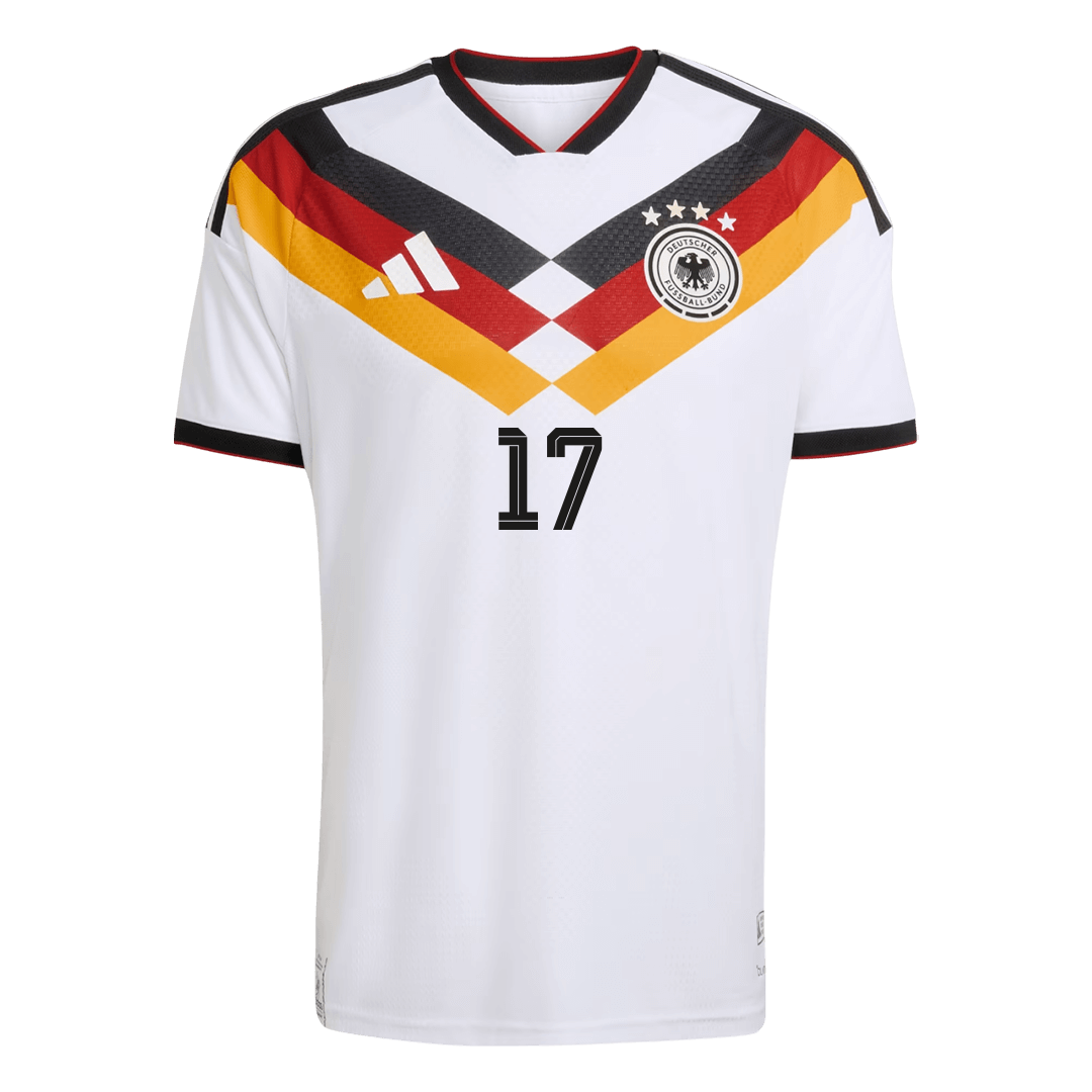 WIRTZ #17 Duitsland Thuis Spelersversie Voetbalshirt WK Voetbal 2026 - Slim Fit - achterkant