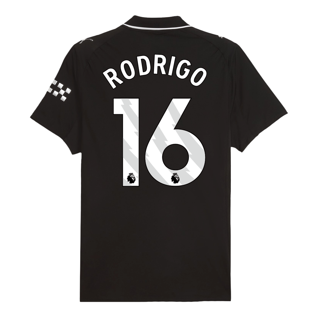 RODRIGO #16 Manchester City Uit Spelersversie Voetbalshirt 2025/26 - Slim Fit - model