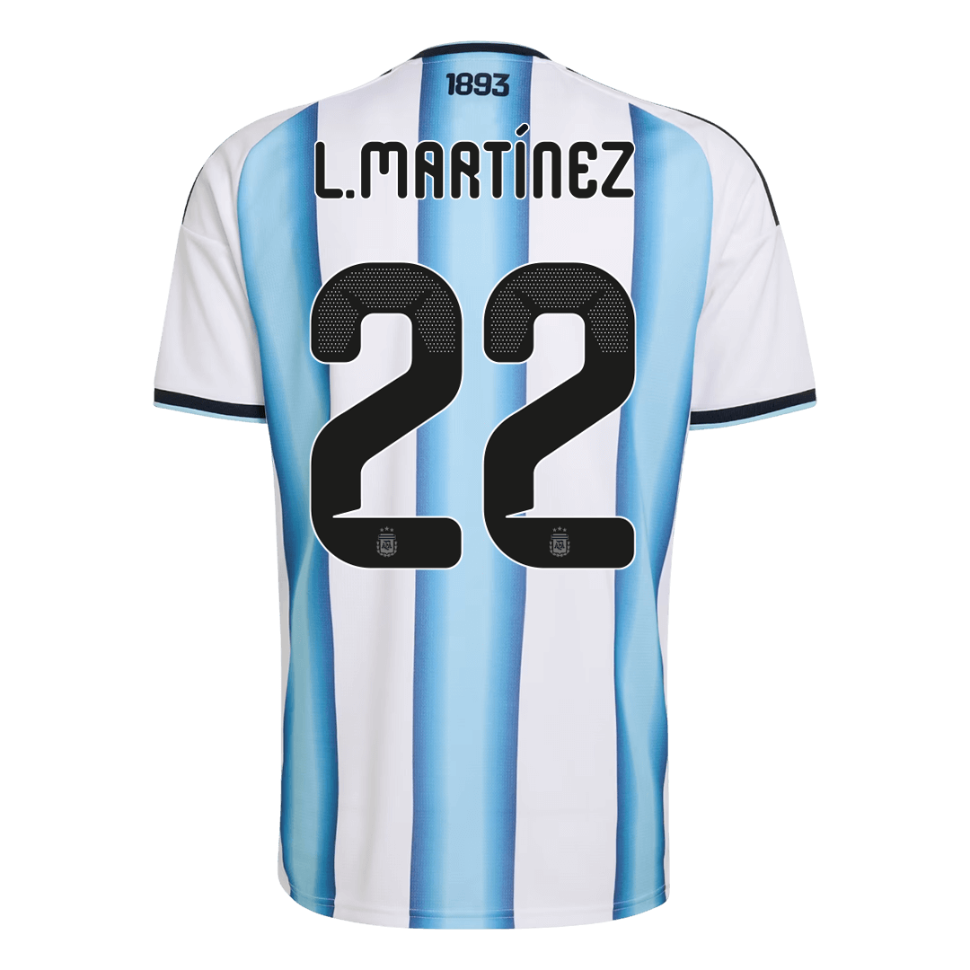 L.MARTÍNEZ #22 Heren Argentinië Thuis Voetbalshirt WK Voetbal 2026 - achterkant