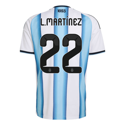 L.MARTÍNEZ #22 Heren Argentinië Thuis Voetbalshirt WK Voetbal 2026 - achterkant