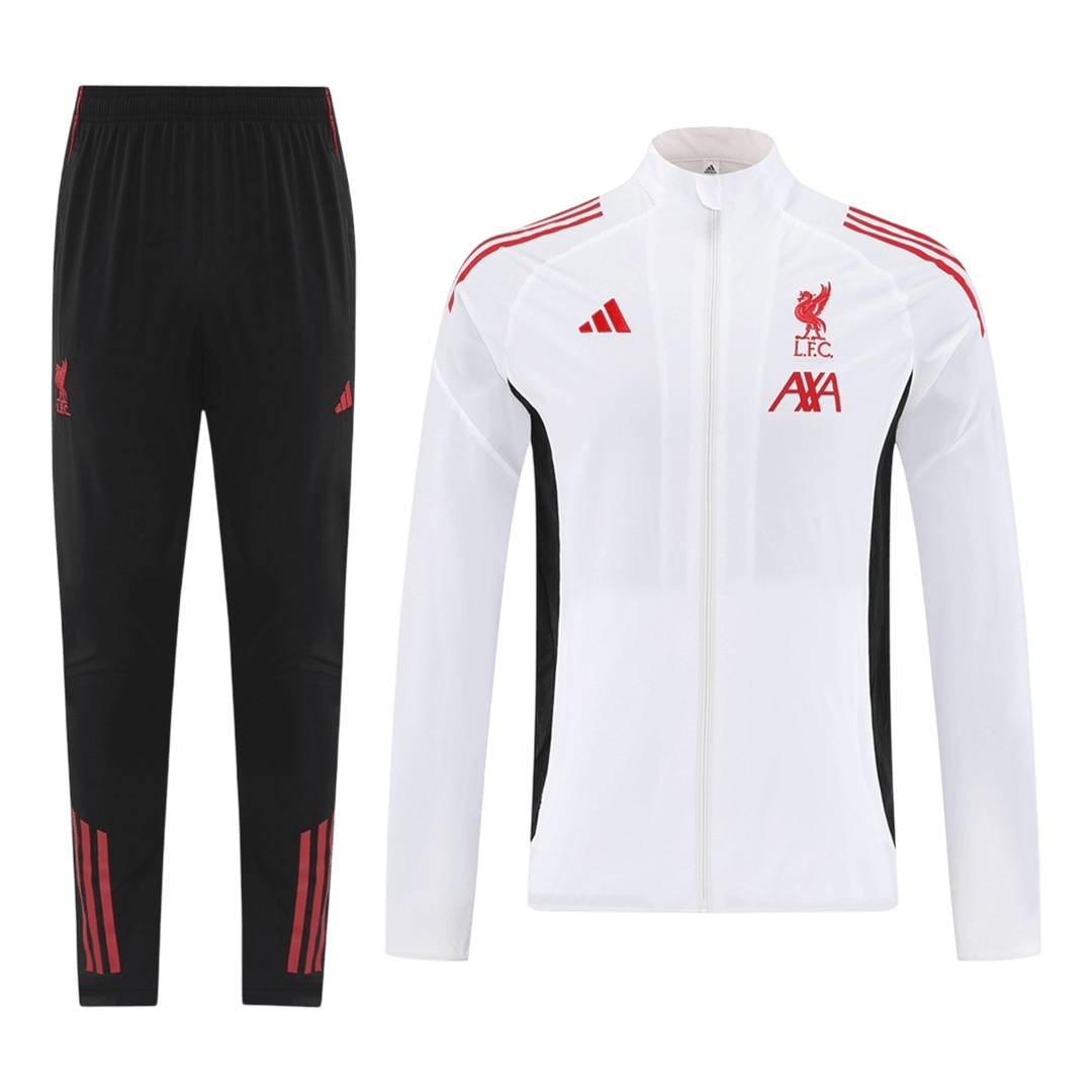 Liverpool Trainingsjack Set(top+broek) 2025/26 White football shirt
