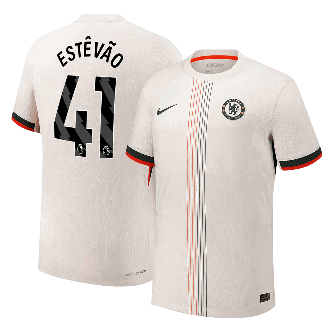 ESTÊVÃO #41 Chelsea Uit Spelersversie Voetbalshirt 2025/26 - Slim Fit