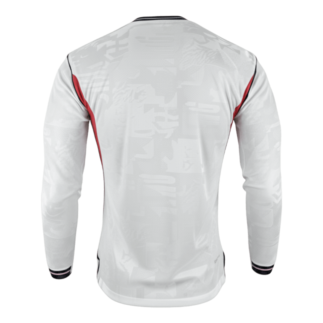 Engeland Thuis Spelersversie Lange Mouwen Voetbalshirt 2026 - Slim Fit - achterkant