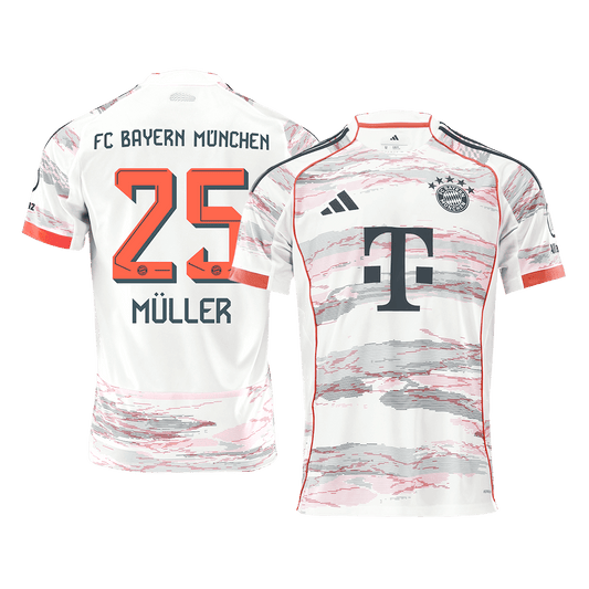 MüLLER #25 Bayern Munich Away Soccer Jersey 2025/26 White