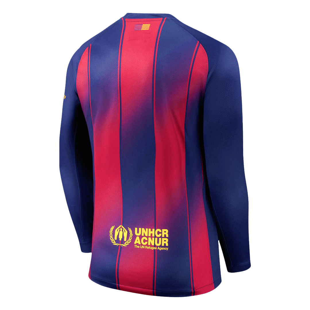 Heren Barcelona Thuis Lange Mouwen Voetbalshirt 2025/26 - achterkant