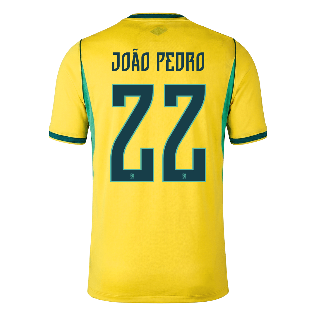 JOÃO PEDRO #22 Maillot de football domicile Brésil Hommes Coupe du Monde 2026