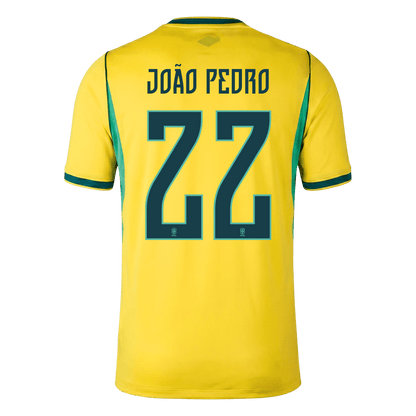 JOÃO PEDRO #22 Maillot de football domicile Brésil Hommes Coupe du Monde 2026