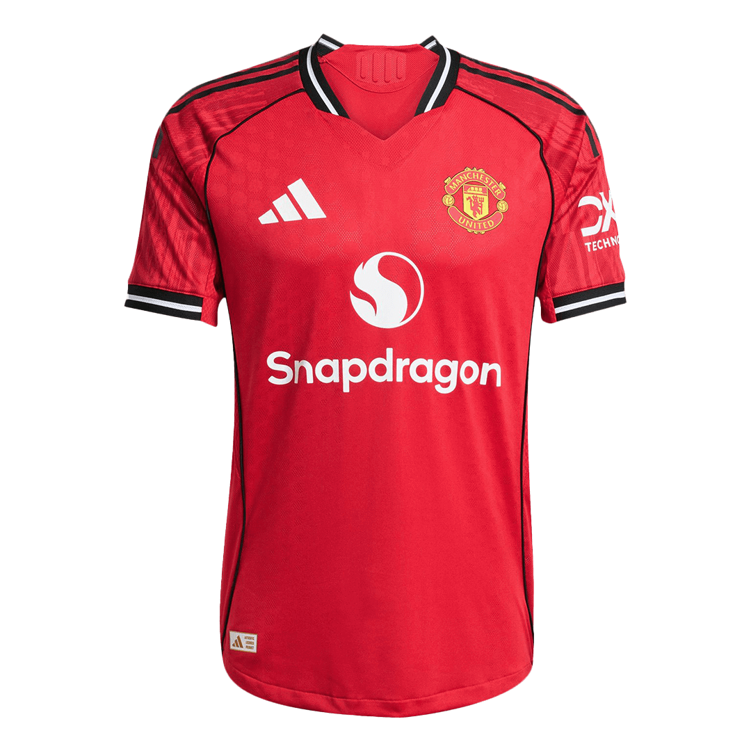 Manchester United Thuis Spelersversie Voetbalshirt 2025/26 - Slim Fit - achterkant