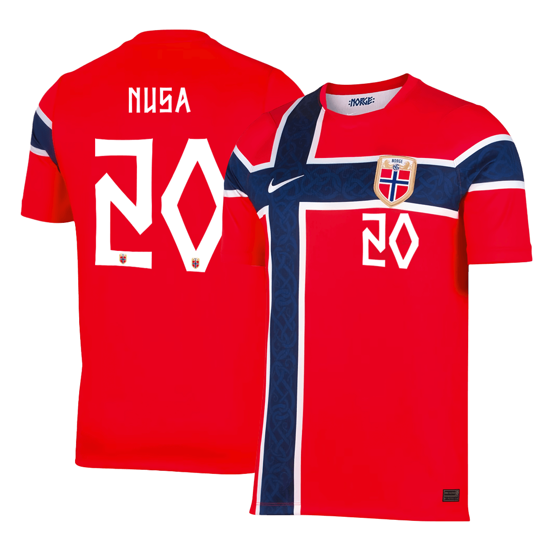 NUSA #20 Heren Noorwegen Thuis Voetbalshirt WK Voetbal 2026 - voorkant
