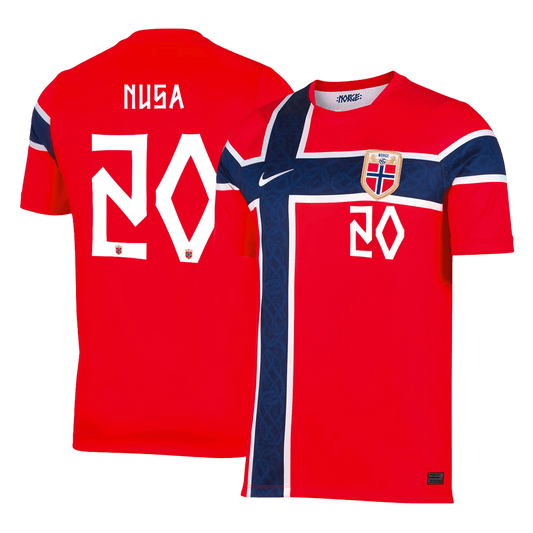 NUSA #20 Heren Noorwegen Thuis Voetbalshirt WK Voetbal 2026 - voorkant