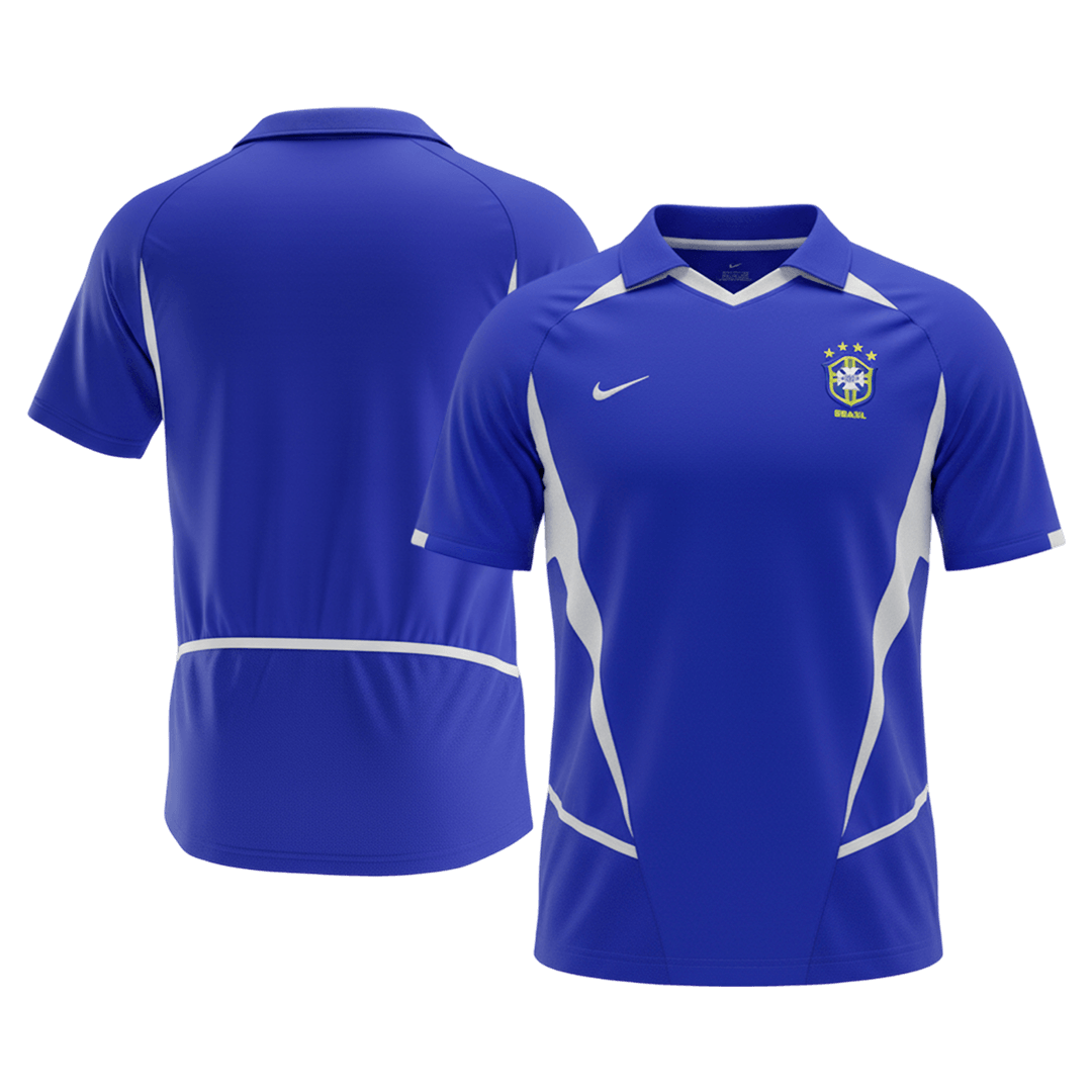 Retro Brazilië Uit Voetbalshirt 2002 - detail