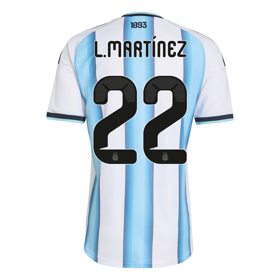 L.MARTÍNEZ #22 Argentinië Thuis Spelersversie Voetbalshirt WK Voetbal 2026 - Slim Fit - achterkant