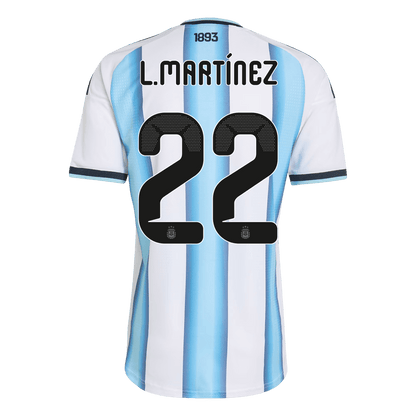 L.MARTÍNEZ #22 Argentinië Thuis Spelersversie Voetbalshirt WK Voetbal 2026 - Slim Fit - achterkant