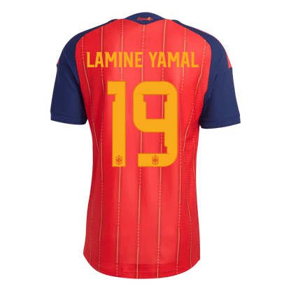 LAMINE YAMAL #19 Spanje Thuis Spelersversie Voetbalshirt WK Voetbal 2026 - Slim Fit - achterkant