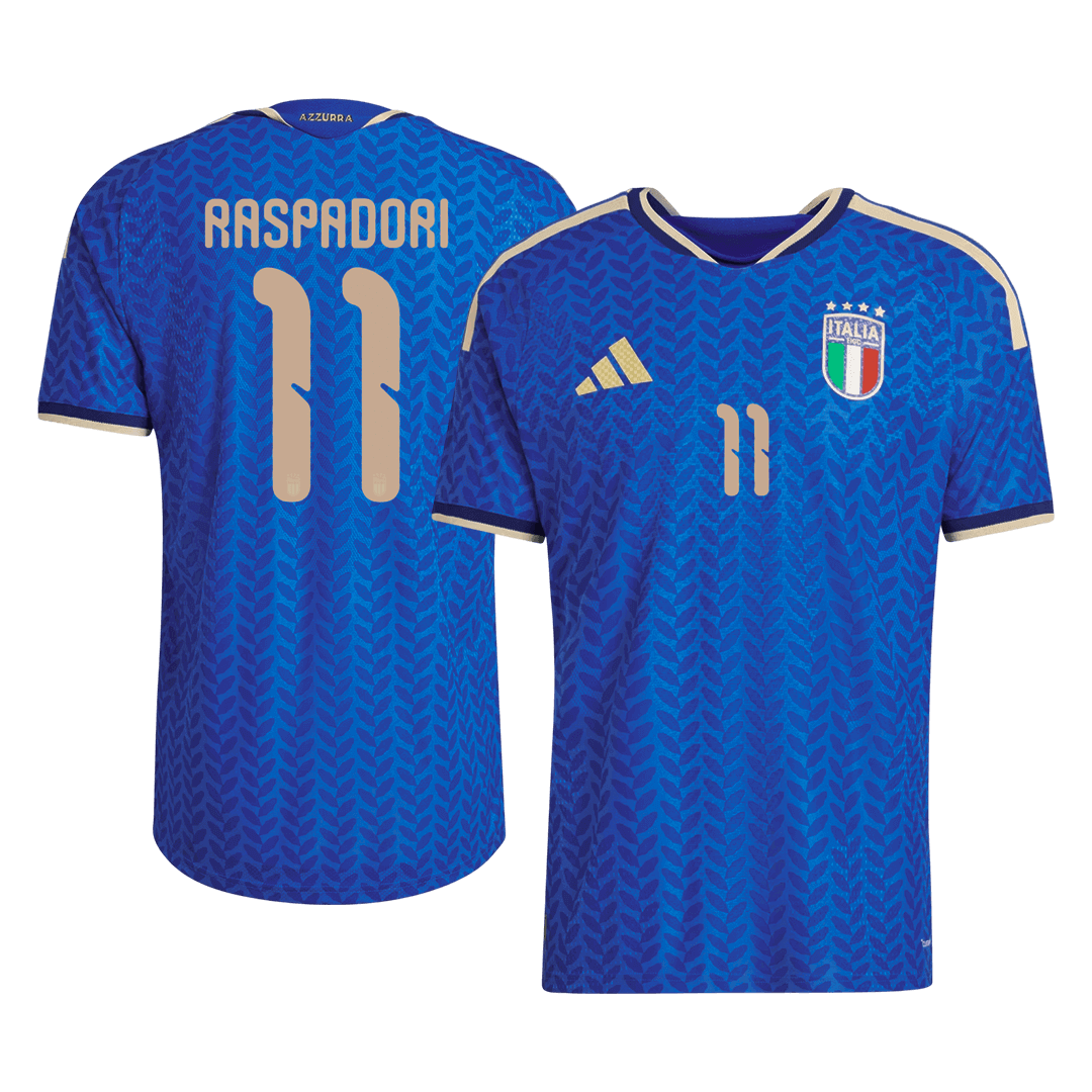 RASPADORI #11 Italië Thuis Spelersversie Voetbalshirt WK Voetbal 2026 - Slim Fit - detail
