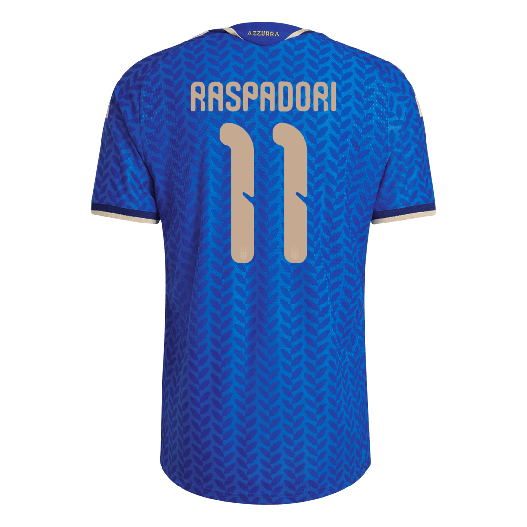 RASPADORI #11 Italië Thuis Spelersversie Voetbalshirt WK Voetbal 2026 - Slim Fit - achterkant