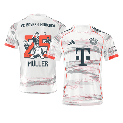 MüLLER Special #25 Bayern Munich Uit Spelersversie Voetbalshirt 2025/26 - Slim Fit