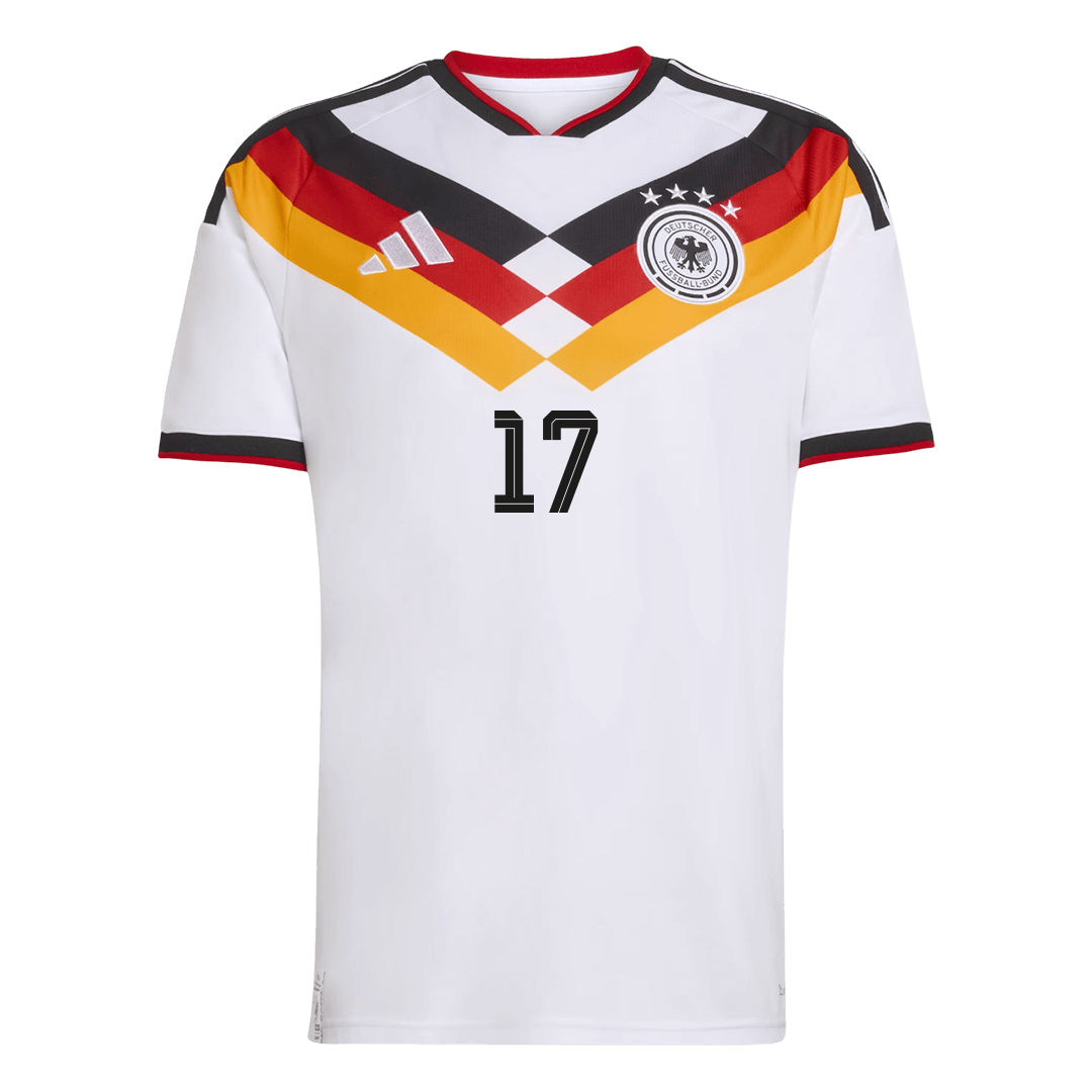 WIRTZ #17 Heren Duitsland Thuis Voetbalshirt WK Voetbal 2026 - achterkant