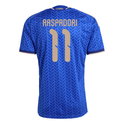 RASPADORI #11 Heren Italië Thuis Voetbalshirt WK Voetbal 2026 - achterkant