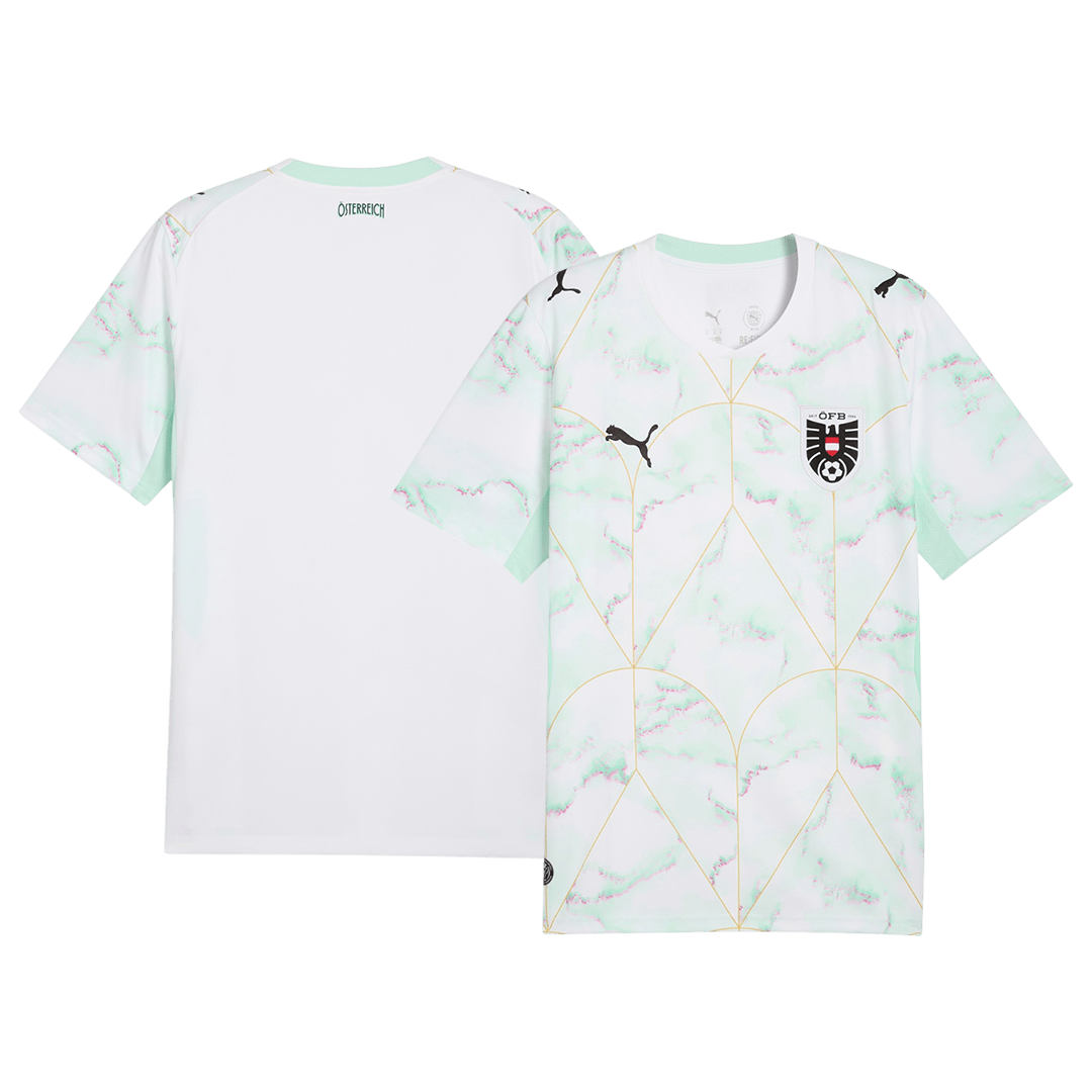Heren Oostenrijk Uit Voetbalshirt WK Voetbal 2026 - achterkant