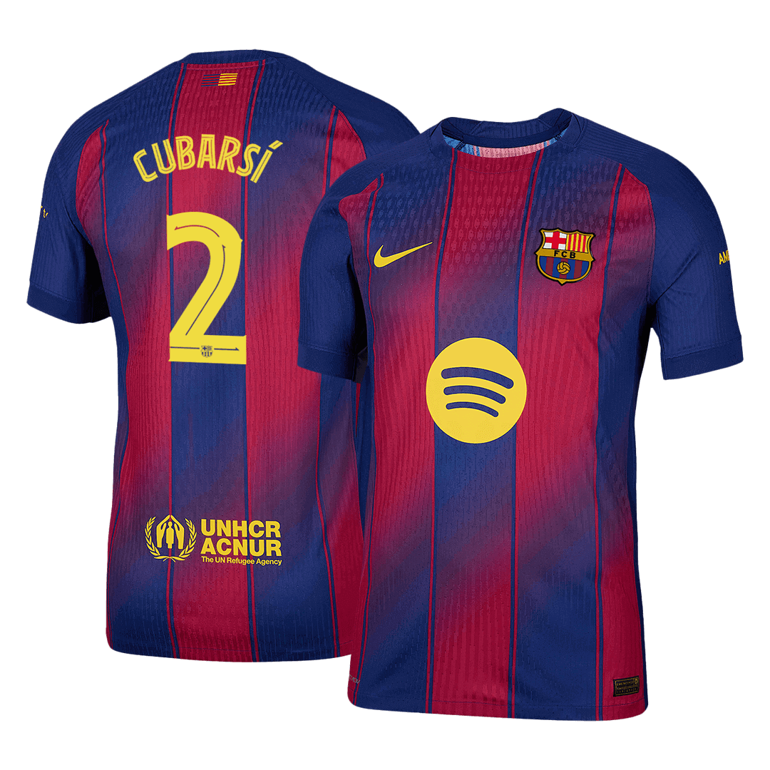 CUBARSí #2 Barcelona Thuis Spelersversie Voetbalshirt 2025/26 - UCL - Slim Fit