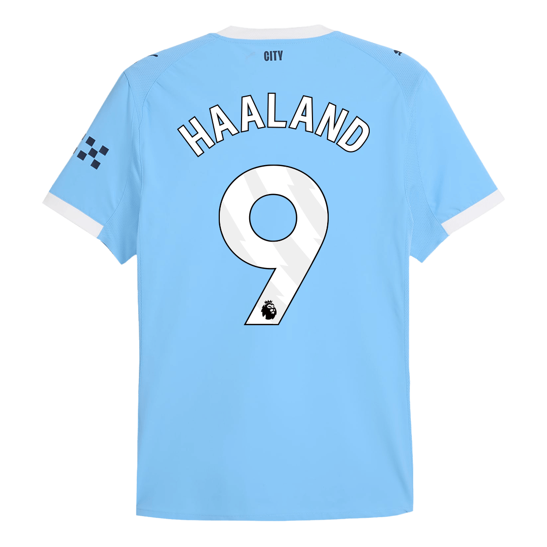 HAALAND #9 Manchester City Thuis Spelersversie Voetbalshirt 2025/26 - Slim Fit - extra
