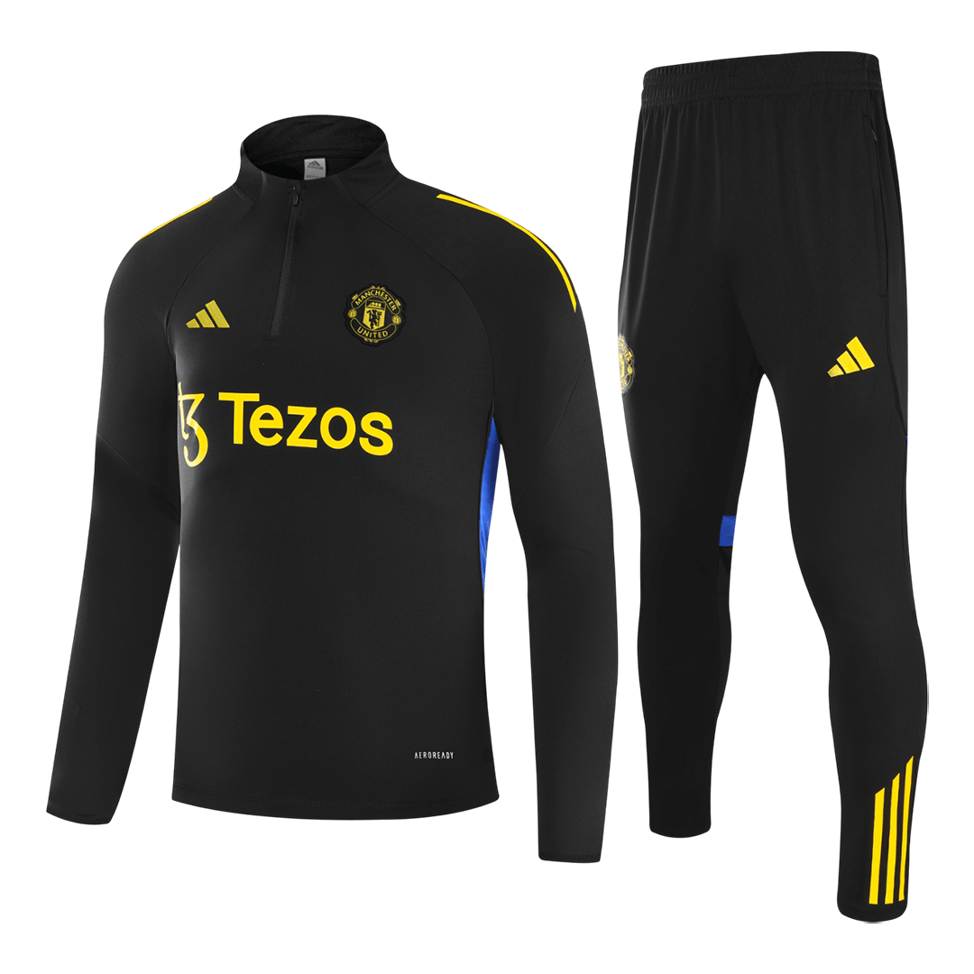 Manchester United Joggingpak met rit Set(top+broek) 2025/26 Black football shirt