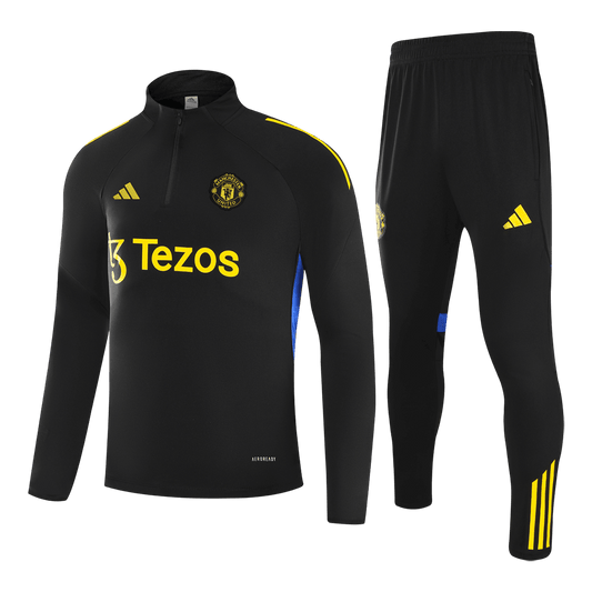 Manchester United Joggingpak met rit Set(top+broek) 2025/26 Black football shirt